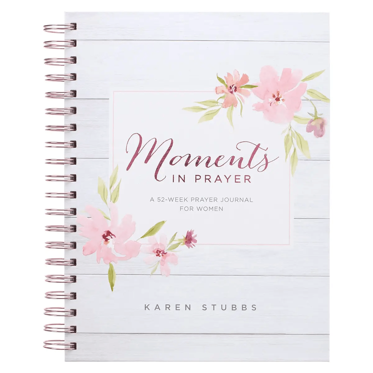 Wirebound prayer journal for women with guided prompts