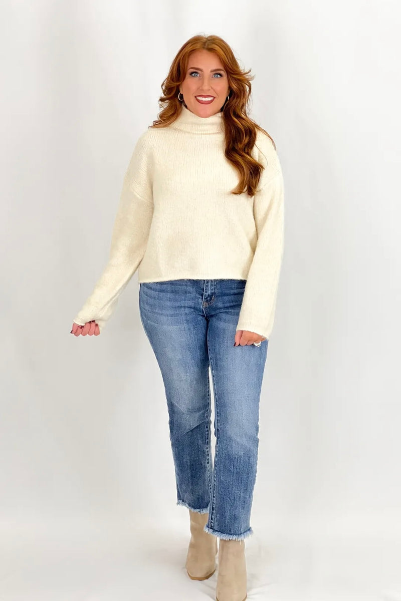 Cream Turtle Neck Sweater