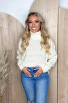 Oatmeal Turtleneck Side Slit Sweater