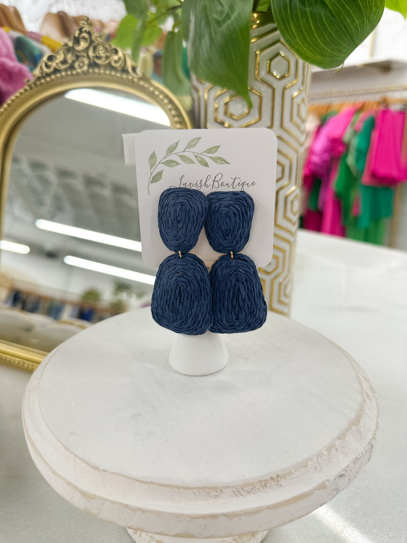 Blue Woven Earrings