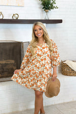 Persimmon V-Neck Floral Print Dress