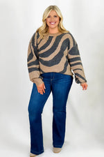 Zebra Print Knitted Sweater