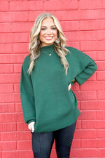 Dark Green Oversized Knit Sweater