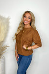 Toffee Knit Short Sleeve Sweater