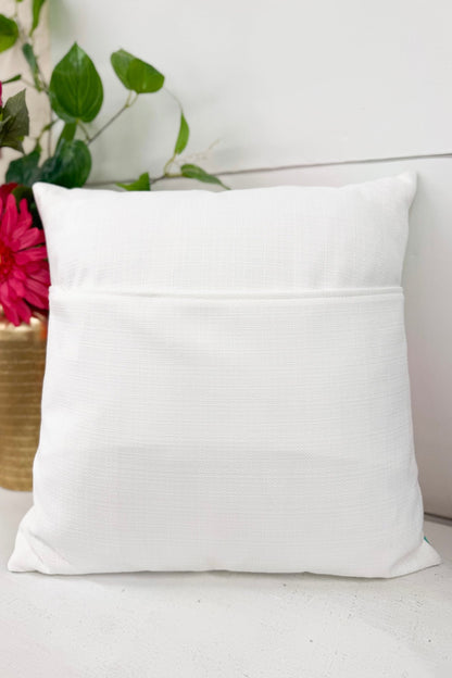 Tropical chinoiserie floral pillow with gold foil detailing