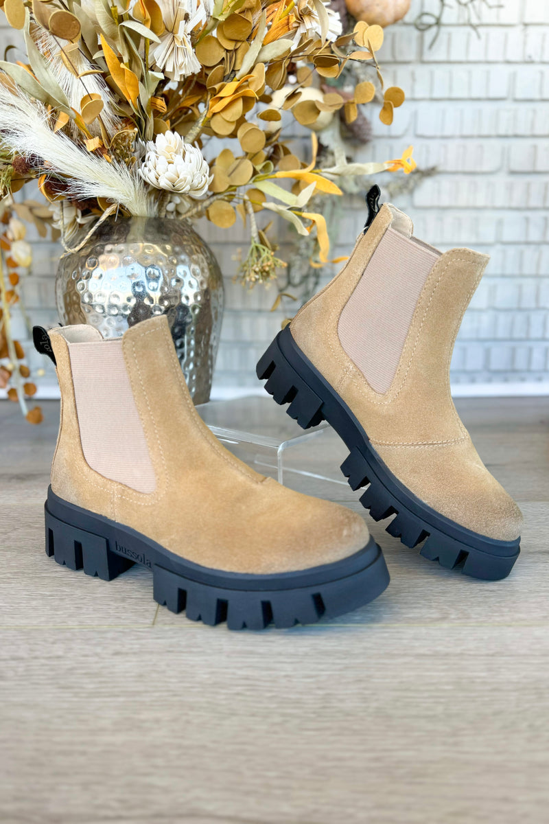 Bussola Cleo Camel Suede Chelsea Boot