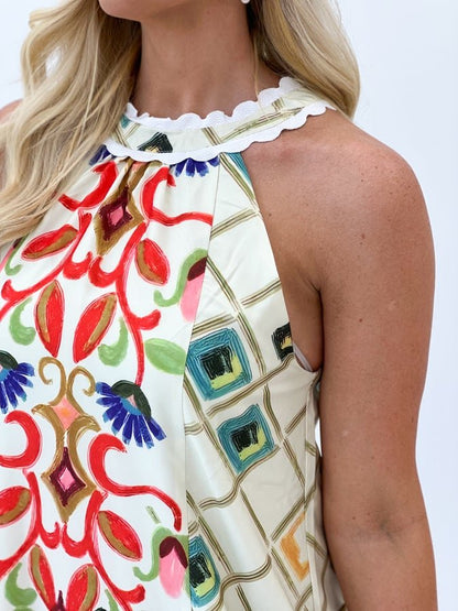 Lightweight printed maxi dress with a flowing skirt