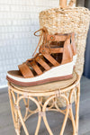 Antelope Dru Taupe Leather Lace Up Wedge
