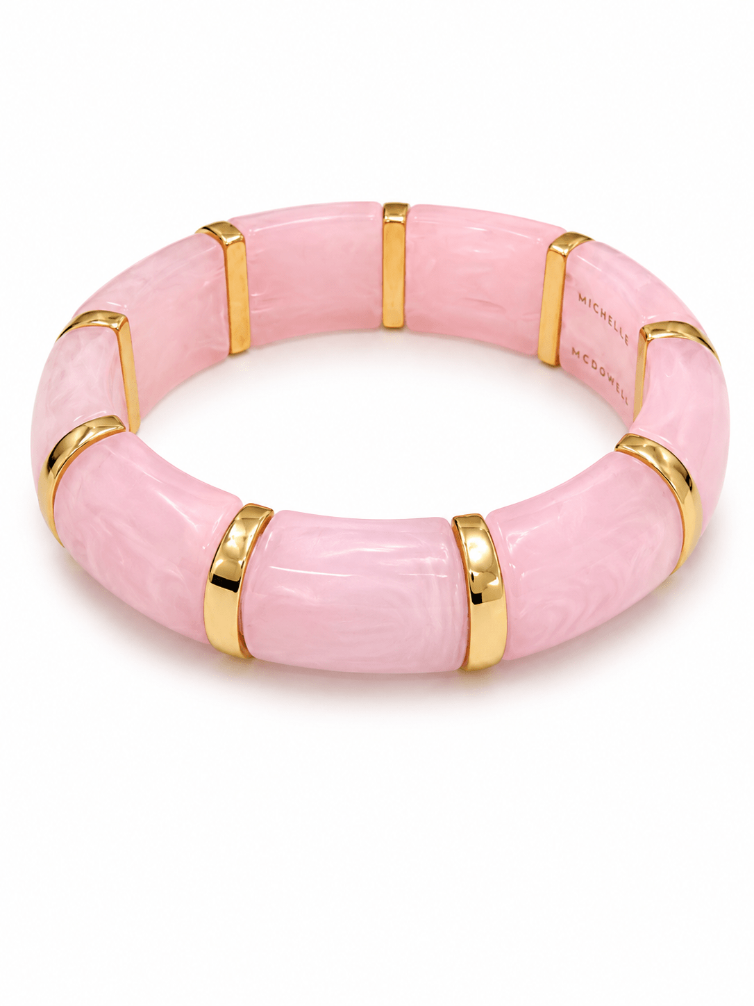 Beaded bracelet with gold-tone spacer beads