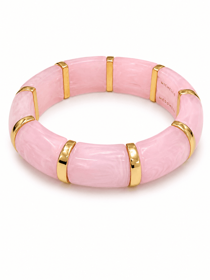 Beaded bracelet with gold-tone spacer beads