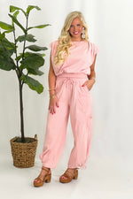 Light Pink Sleeveless Pant Set