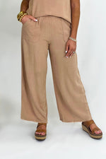 Taupe Fray Detail Tank & Pants Set