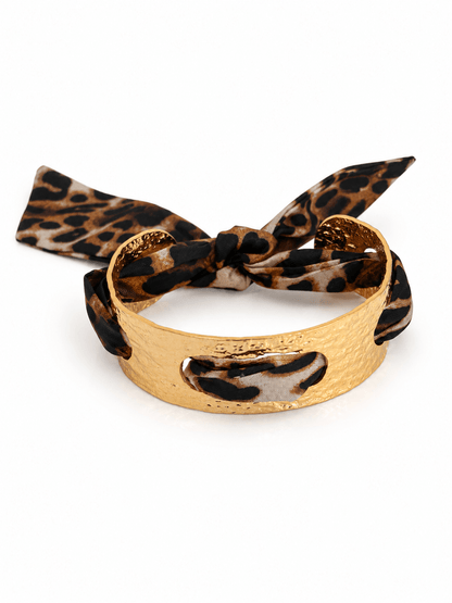 Fabric scarf wrapped cuff bracelet