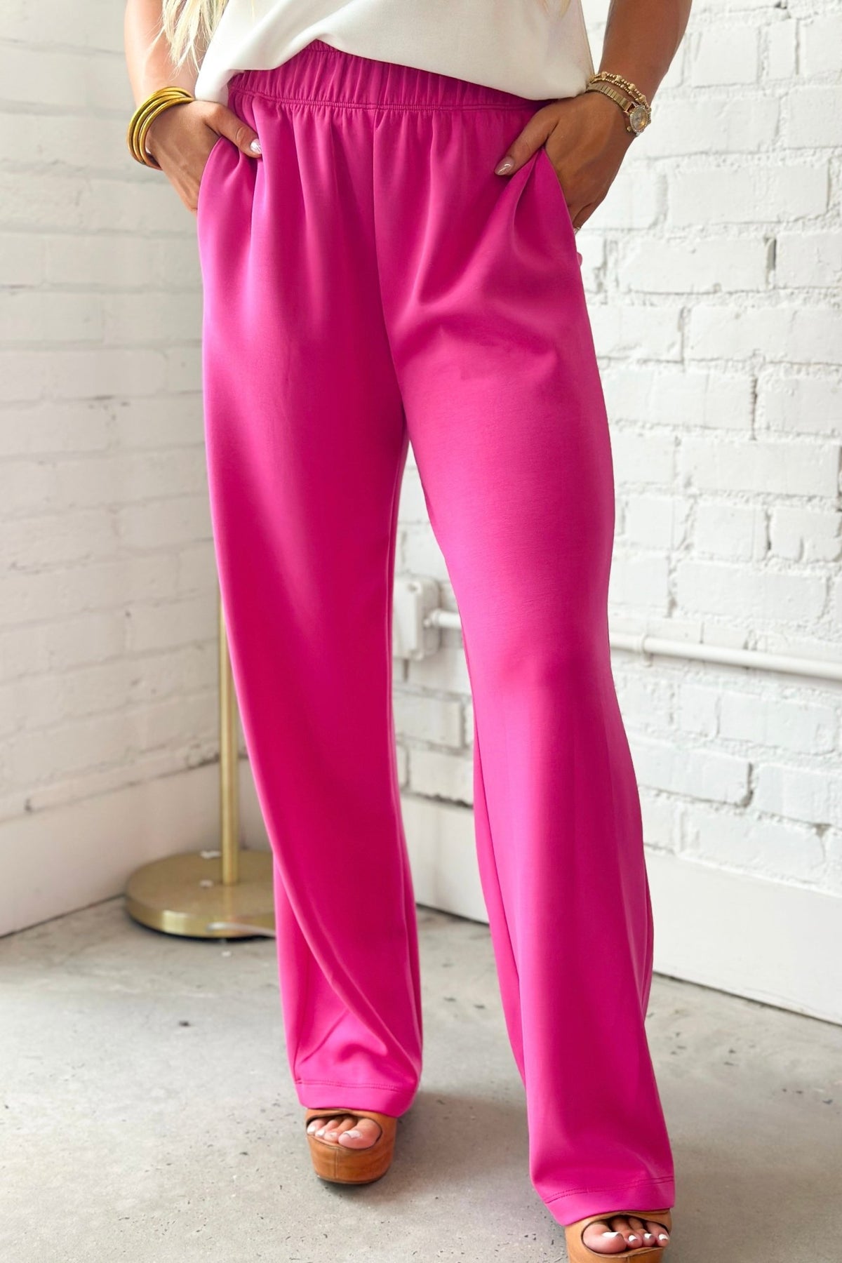 Scuba Elastic Waist Pant - Lavish Boutique02-BOTTOMS