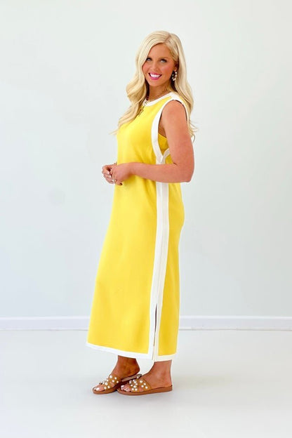 Sleeveless maxi dress in a lightweight rayon cotton blend