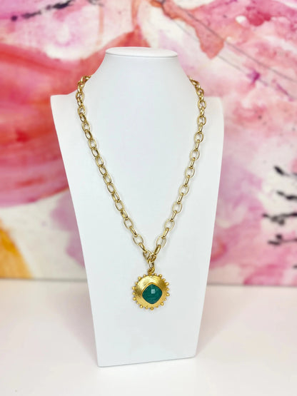 Pale green amazonite stone strand necklace