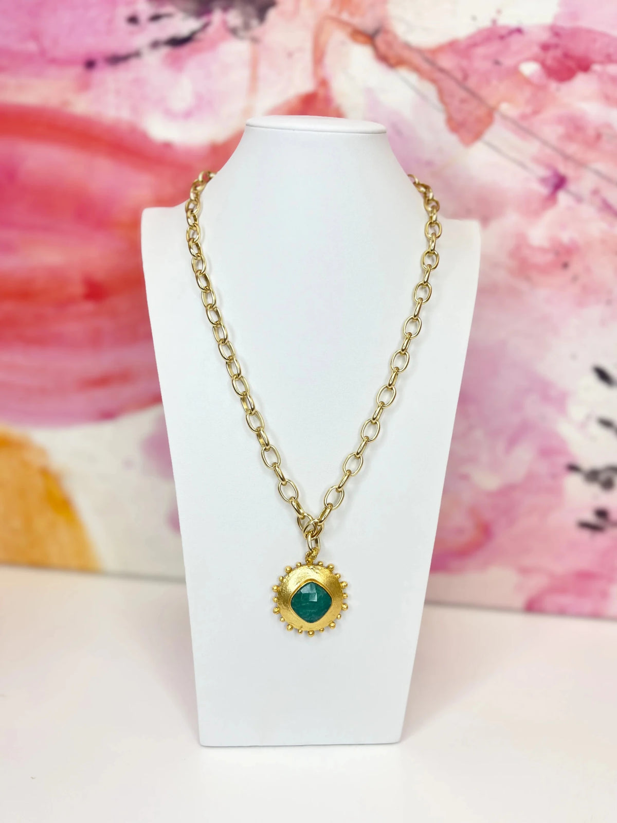 Natural amazonite bead necklace
