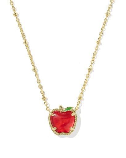Kendra Scott Apple Short Pendant Necklace Gold Red Illusion