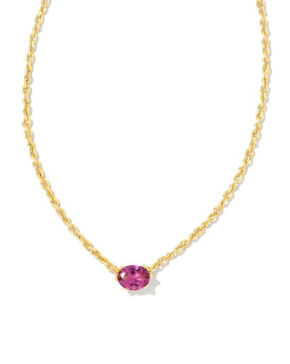 Kendra Scott Cailin Crystal Pendant Necklace Gold Purple Crystal