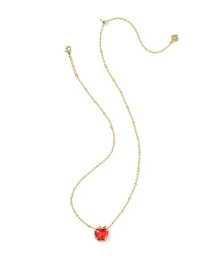 Kendra Scott Apple Short Pendant Necklace Gold Red Illusion