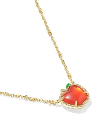 Kendra Scott Apple Short Pendant Necklace Gold Red Illusion