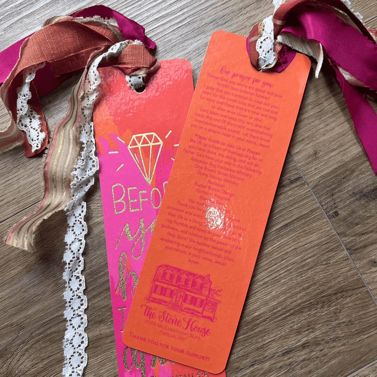 Bible bookmark lettered Set Apart with a tassel