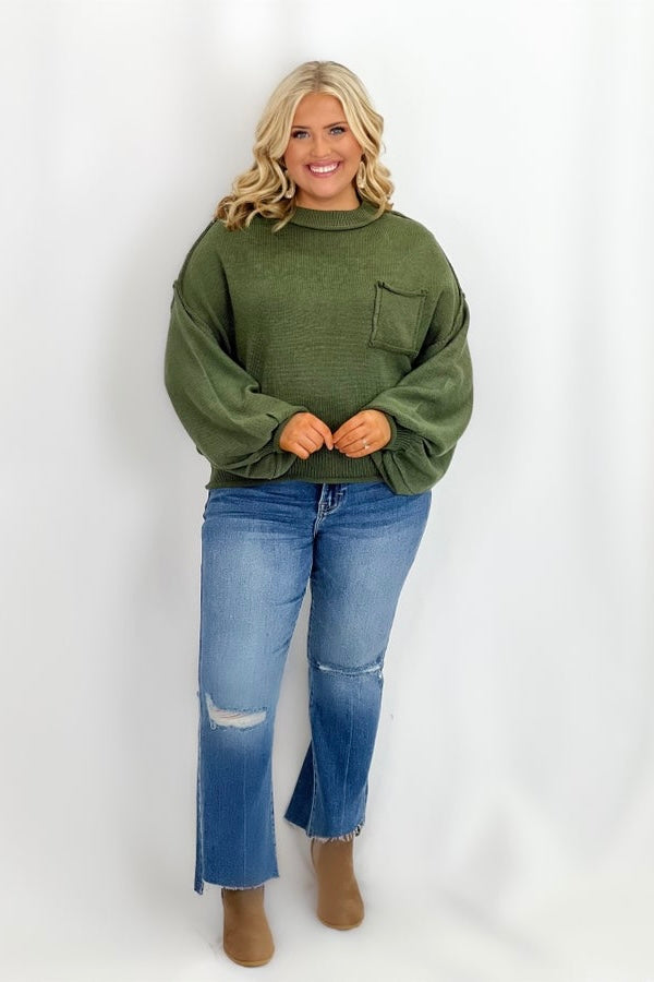 Parsley Herb Pocket Oversized Sweater