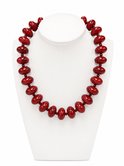 Bold bead necklace in a short statement length