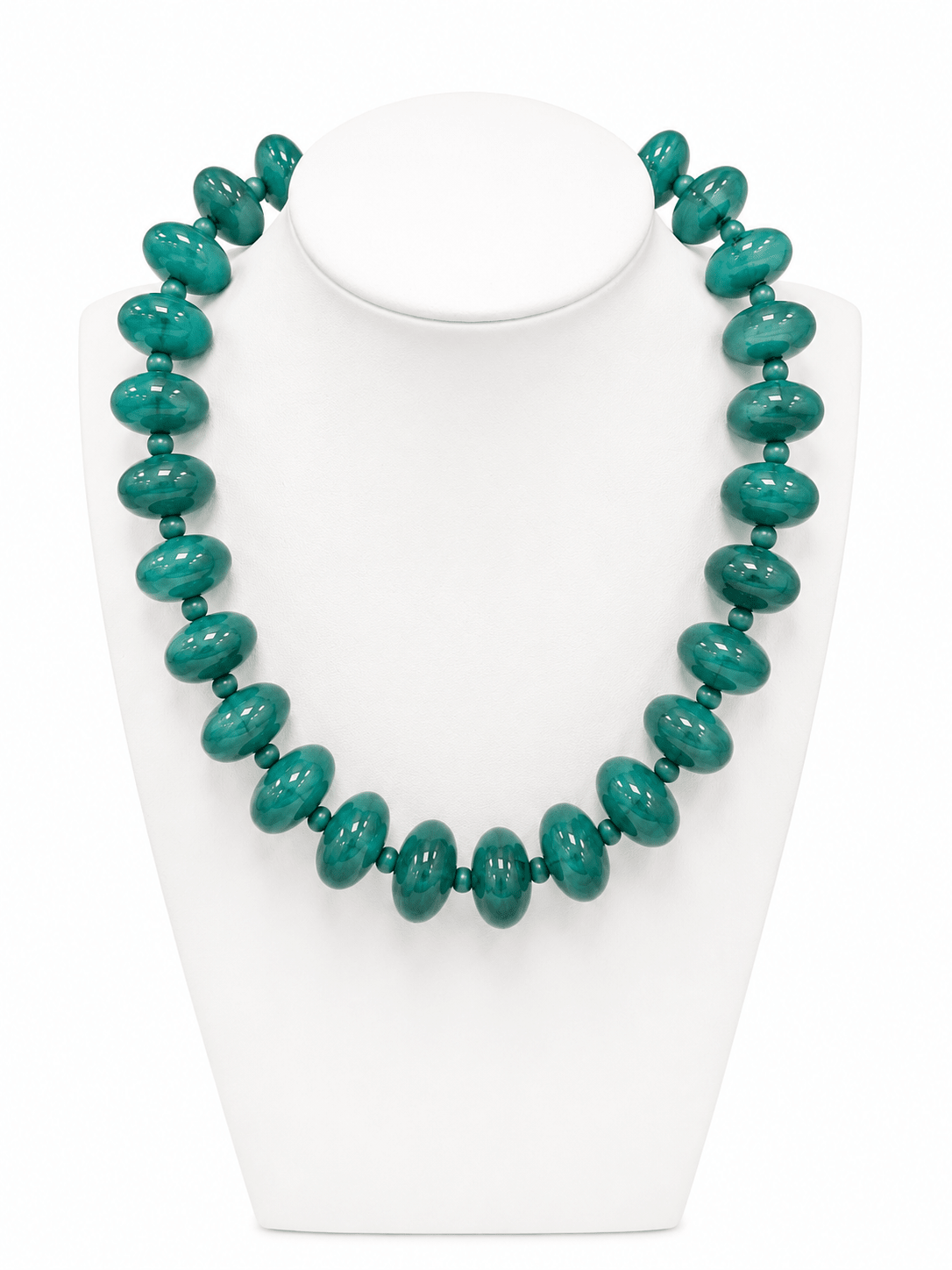Chunky statement bead necklace with gold accents
