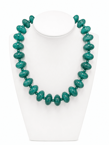 Chunky statement bead necklace with gold accents