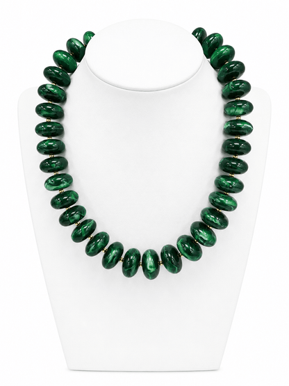 Marbled beaded strand necklace