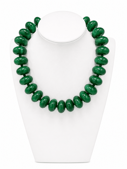 Green chunky beaded necklace