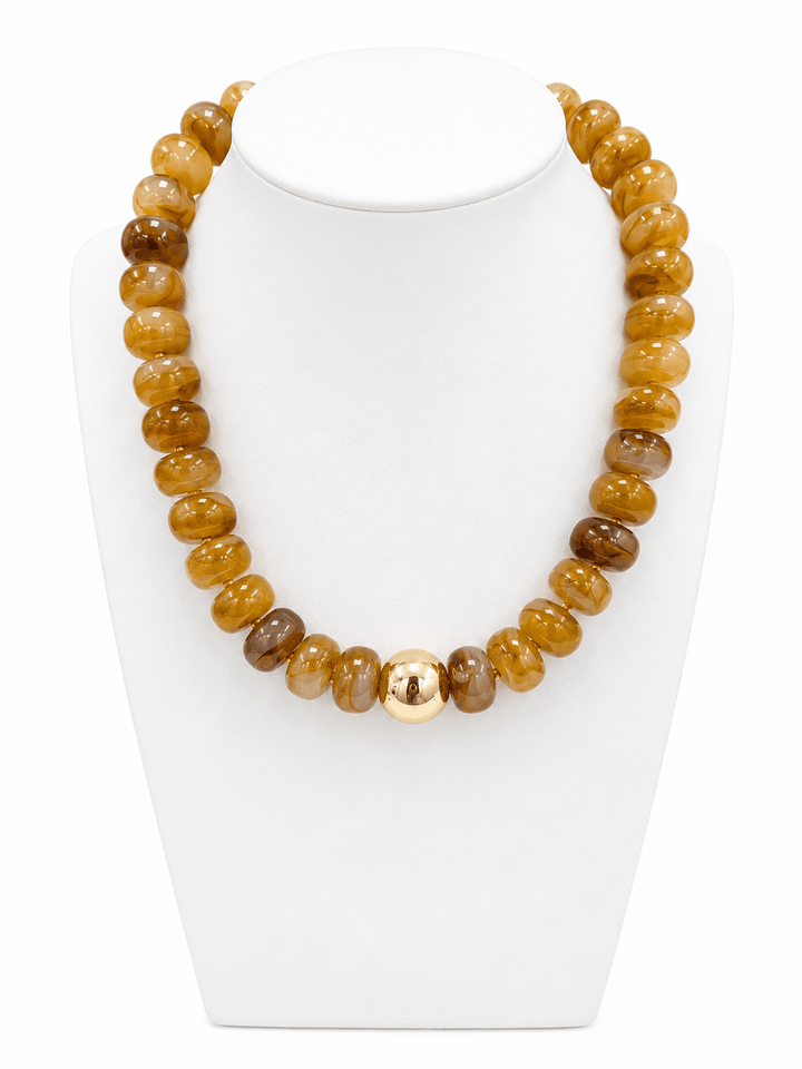 Shan Marie Designs Gold Accent Beaded Necklace - Lavish Boutique09-JEWELRY