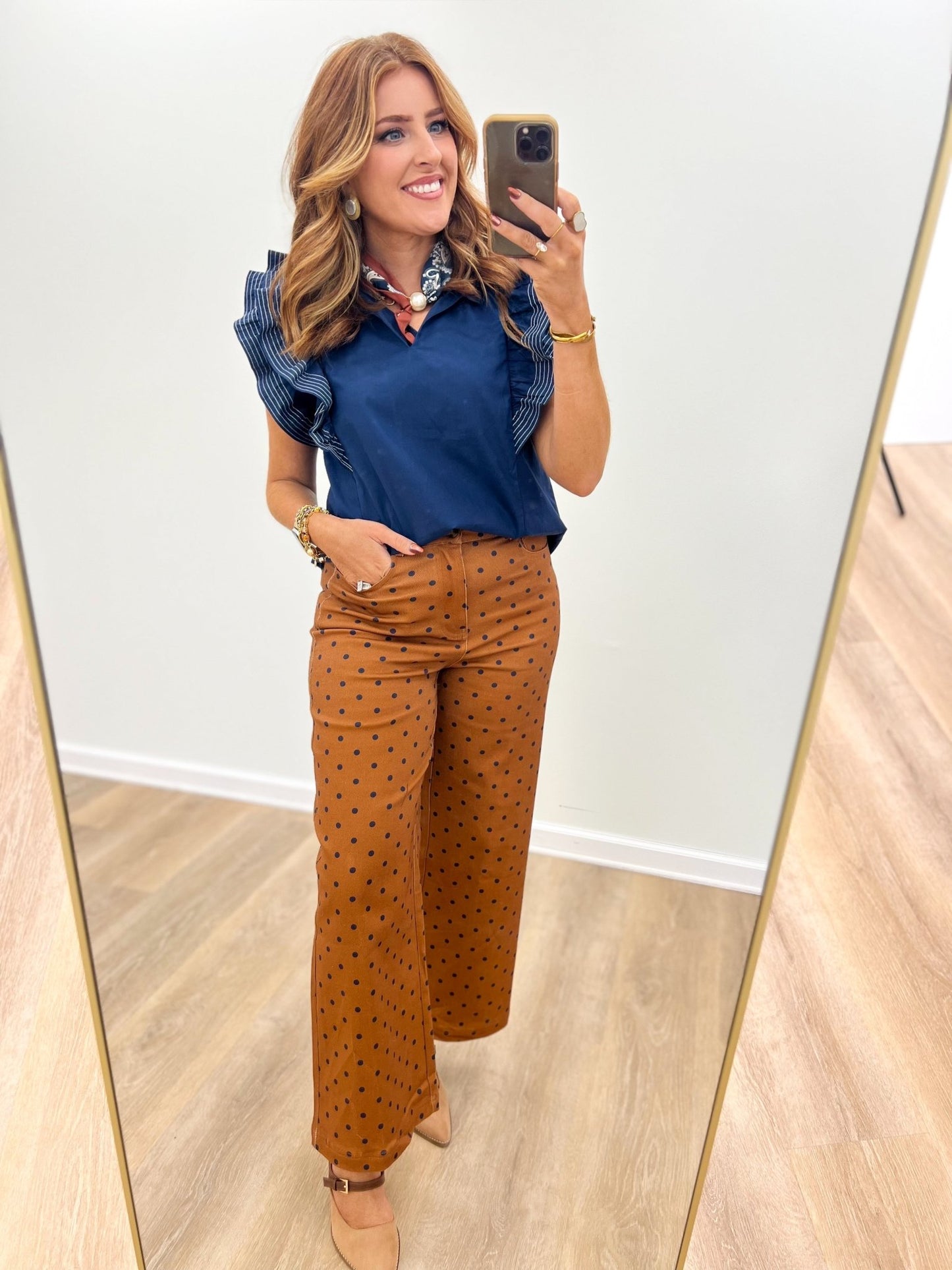 She+Sky Ruffle Sleeve Stitch Detail Top - Lavish Boutique01-TOPS