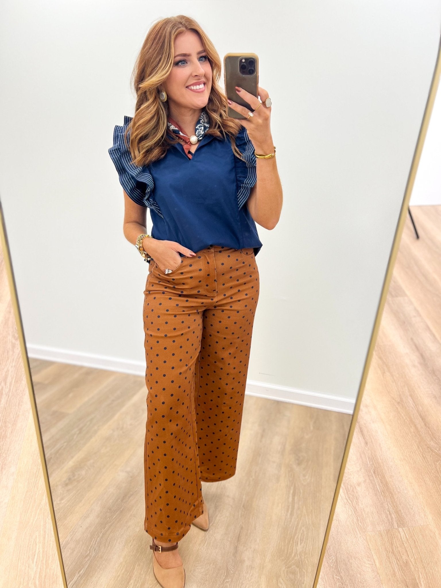She+Sky Ruffle Sleeve Stitch Detail Top - Lavish Boutique01-TOPS