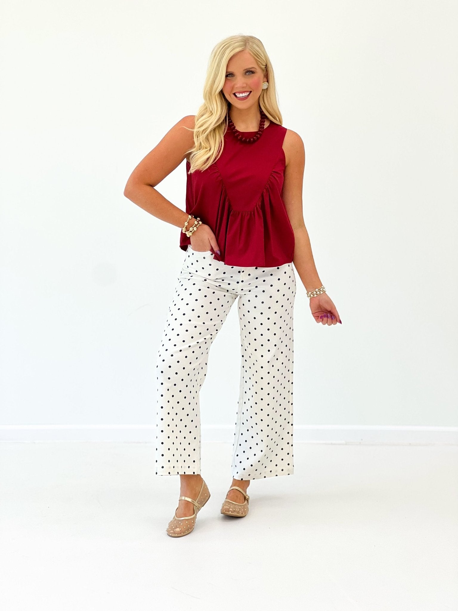 She+Sky Sleeveless Ruffle Detail Top - Lavish Boutique01-TOPS
