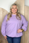 Lavender French Terry Solid Knit Top