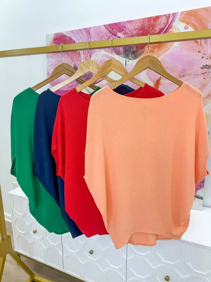 Short Sleeve Dolman Top-Final Sale - Lavish Boutique01-TOPS