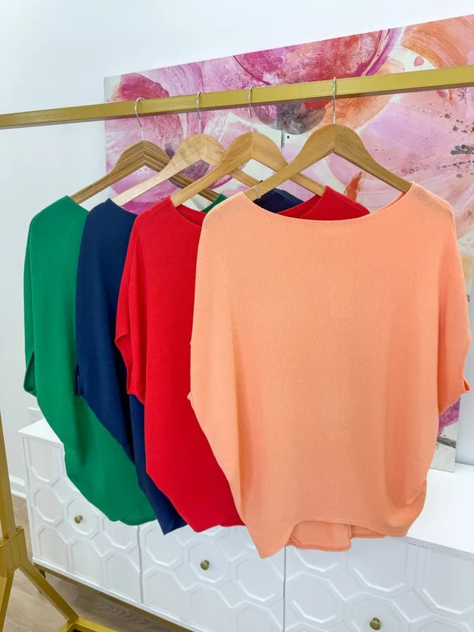 Short Sleeve Dolman Top-Final Sale - Lavish Boutique01-TOPS