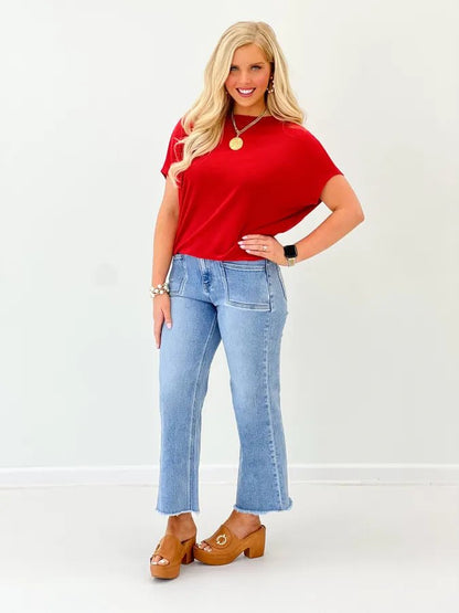 Short Sleeve Dolman Top-Final Sale - Lavish Boutique01-TOPS