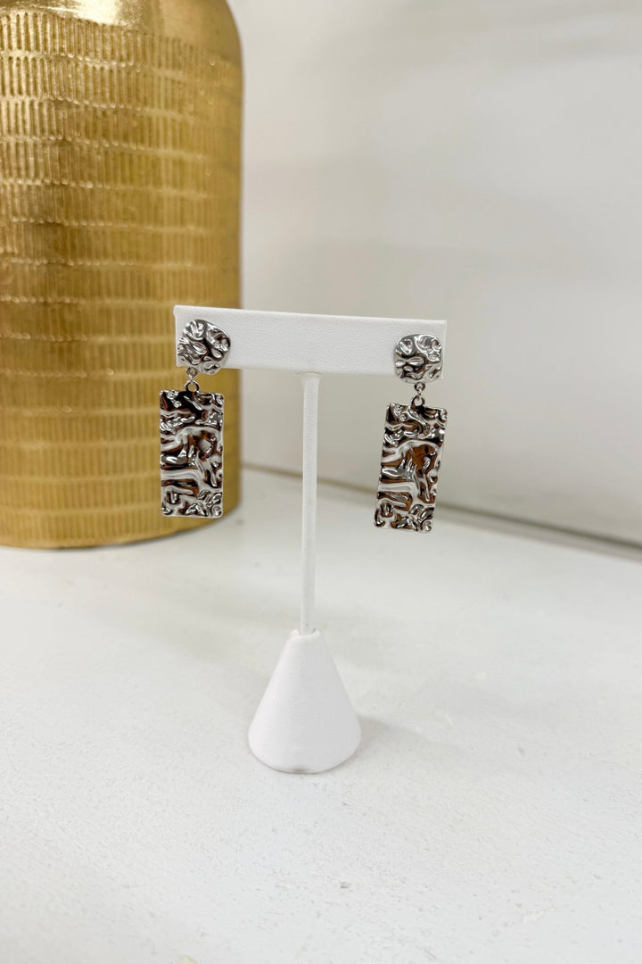 Silver Hammered Earrings - Lavish Boutique Jewelry - Earrings
