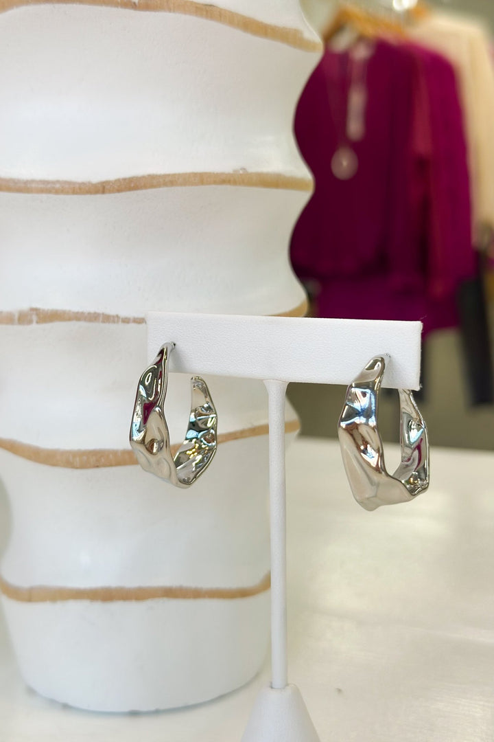 Silver Hammered Hoops - Lavish Boutique Accessories