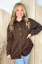 Coffee Textured Button Up Jacket