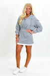 Grey Terry Knit Hooded Mini Dress