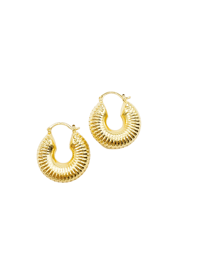 Gold spiral hoop earrings