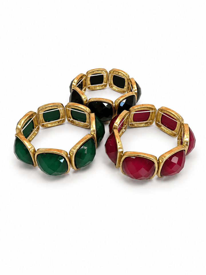 Square Stone Statement Bracelet - Lavish Boutique09-JEWELRY