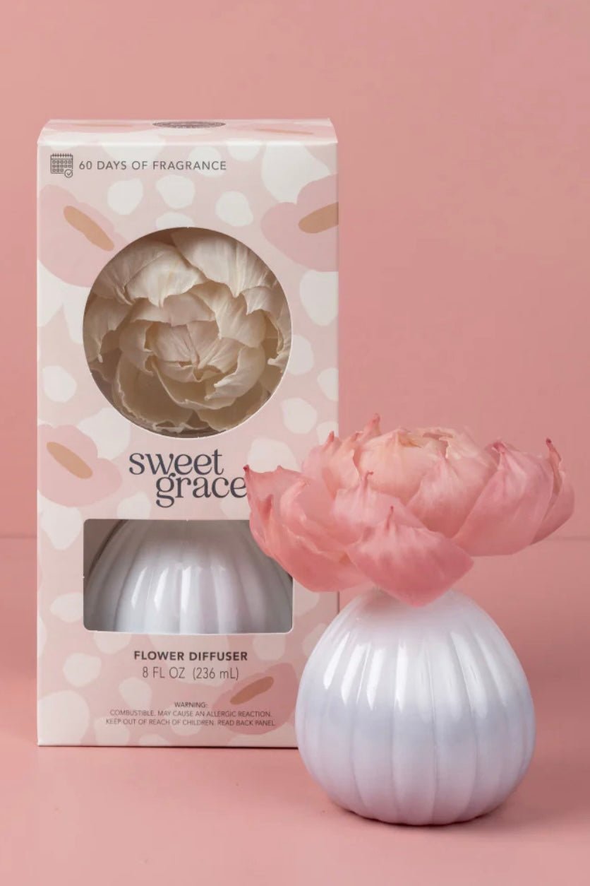 Flower topped reed diffuser in the Sweet Grace scent