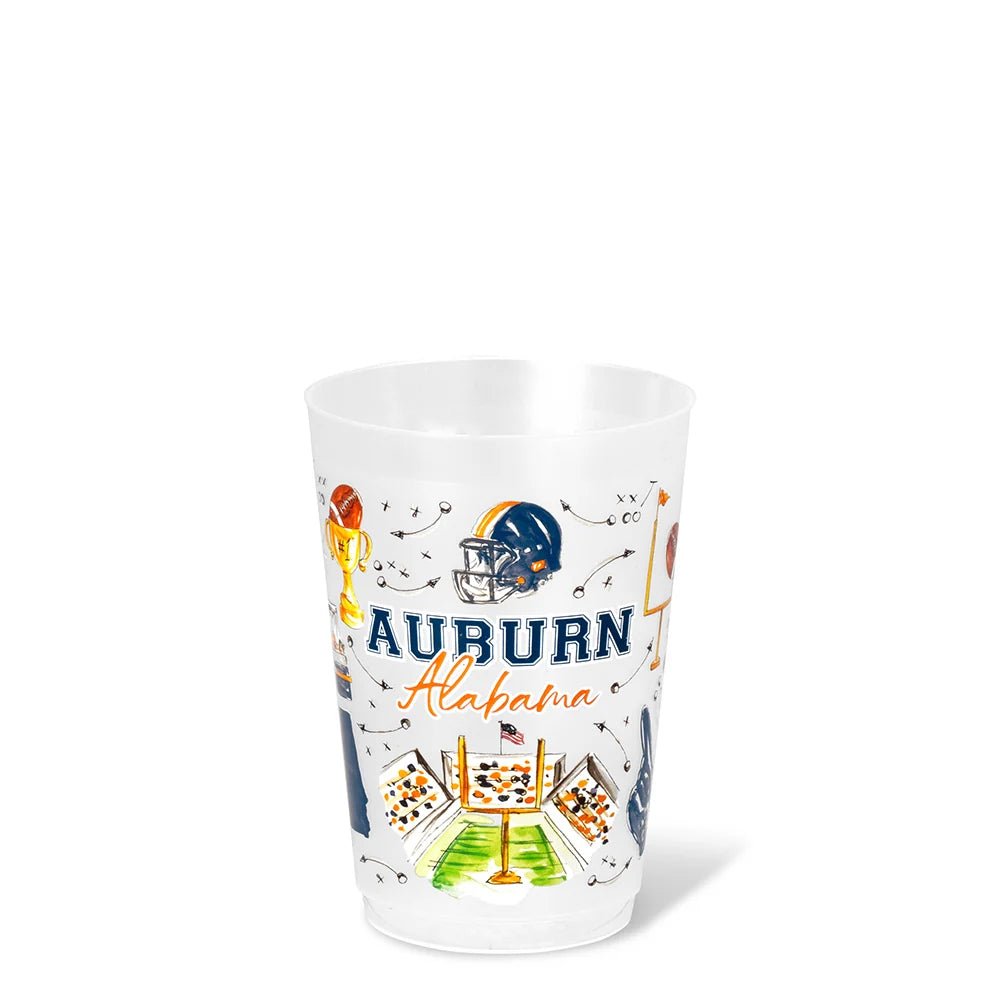 Frosted cups printed with the Tailgates in Auburn design