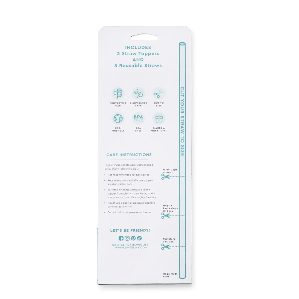 We've Got Spirit straw toppers that slide onto a reusable straw