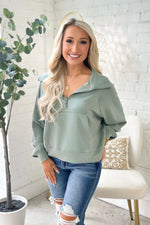 Sage Green Butter Soft Half Zip Pullover